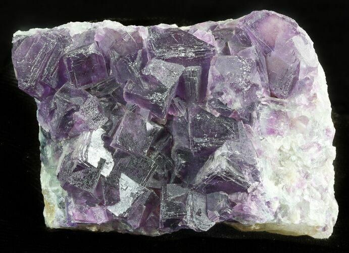 Dark Purple Cubic Fluorite Crystal Cluster - China #45931